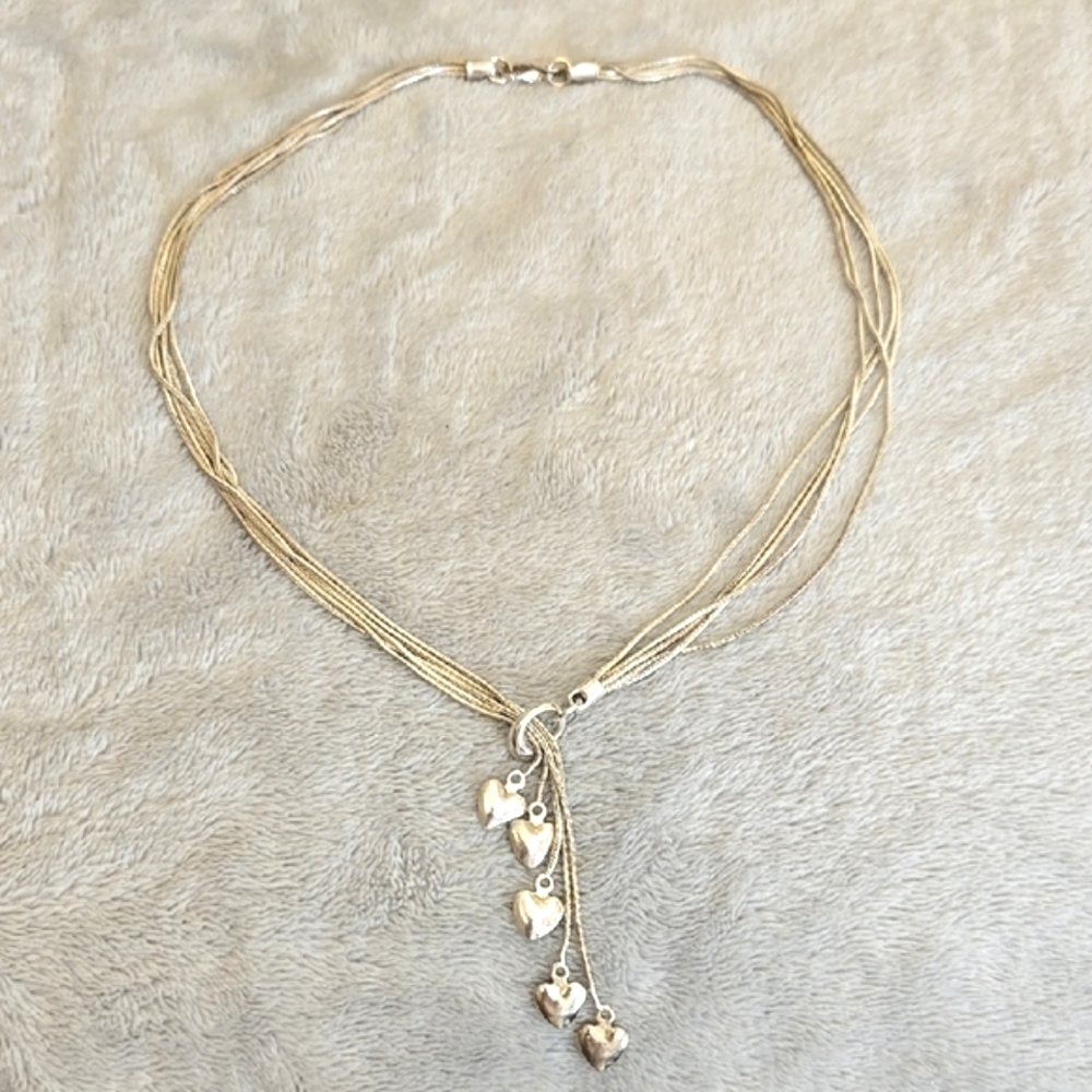 #149 Vintage Silver Tone Heart Necklace